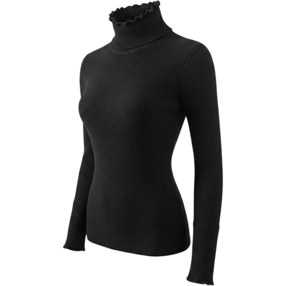 Banana Republic Sweaters - Banana Republic Turtleneck Sweater Women M Black Excellent Merino Wool Ribbed